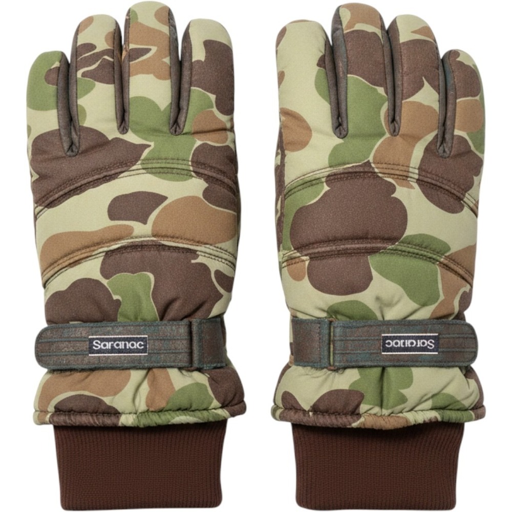 Vintage Saranac Men's Thinsulate Waterproofβ Duck Camo Gloves Size Large